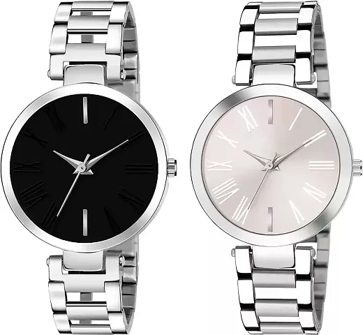 Stylish Metal Analog Watches For Women Pack Of 2