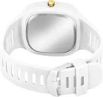 Stylish White Silicone Analog Watch For Men-thumb1