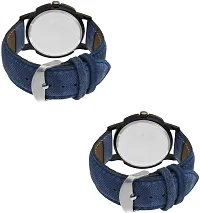 Stylish Multicoloured Genuine Leather Analog Watch For Men Pack Of 2-thumb1