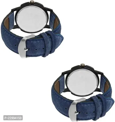 Stylish Multicoloured Genuine Leather Analog Watch For Men Pack Of 2-thumb2