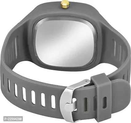 Stylish Grey Silicone Analog Watch For Men-thumb2
