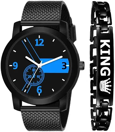 Stylish Silicone Analog Watch For Men Watch With Bracelet