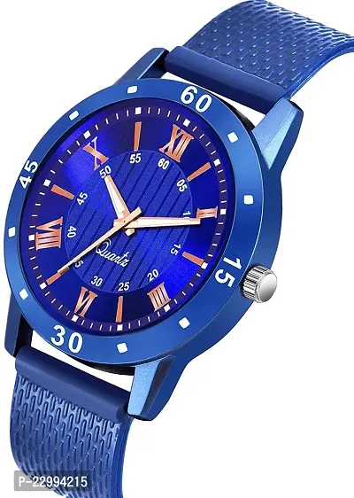 Stylish Blue Silicone Analog Watch For Men-thumb3