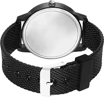 Stylish Black Silicone Analog Watch For Men-thumb2