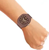 Stylish Brown Silicone Analog Watch For Men-thumb3