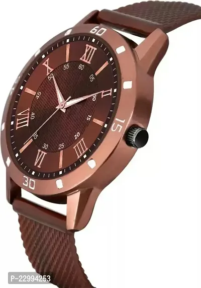 Stylish Brown Silicone Analog Watch For Men-thumb4