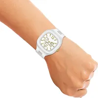 Stylish White Silicone Analog Watch For Men-thumb3