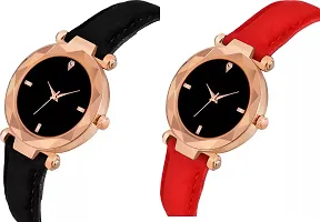 Stylish Women Genuine Leather Analog Watch Pack of 2-thumb2