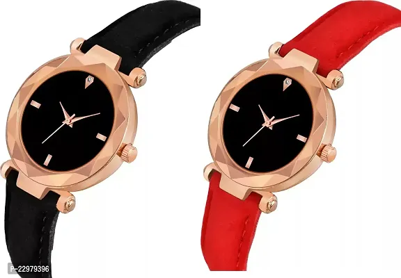 Stylish Women Genuine Leather Analog Watch Pack of 2-thumb3