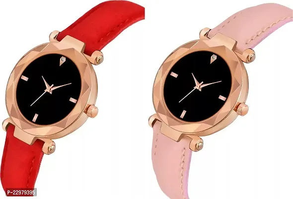 Stylish Women Genuine Leather Analog Watch Pack of 2-thumb3