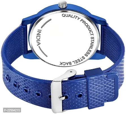 Stylish Blue Silicone Analog Watch For Men-thumb2