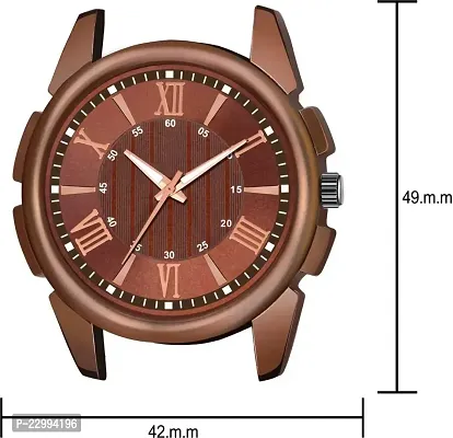 Stylish Brown Genuine Leather Analog Watch For Men-thumb3