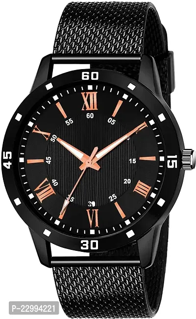 Stylish Black Silicone Analog Watch For Men-thumb0