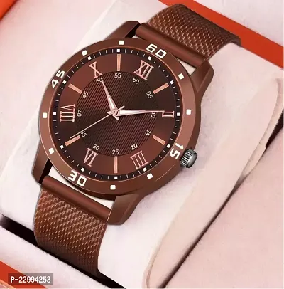 Stylish Brown Silicone Analog Watch For Men