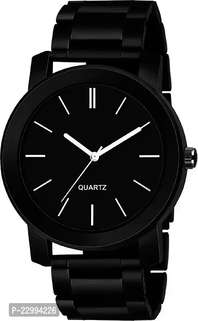 Stylish Black Metal Analog Watch For Men-thumb0