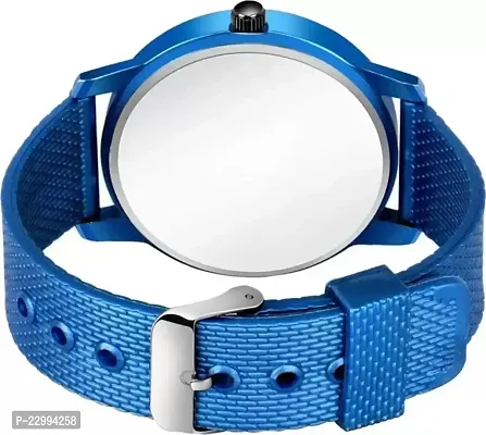 Stylish Blue Silicone Analog Watch For Men-thumb2