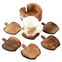 Wooden Coasters For Hot/Cold Drink, Decorative Coaster Set For Dining/Tea/Coffee Table(Set Of 6)-thumb4