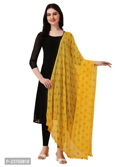 Vrutalay NX Women's Digital Printed Chanderi silk Bridal Ethnic Chunni Dupatta (V_V_3787946_LEMON YELLOW)-thumb0