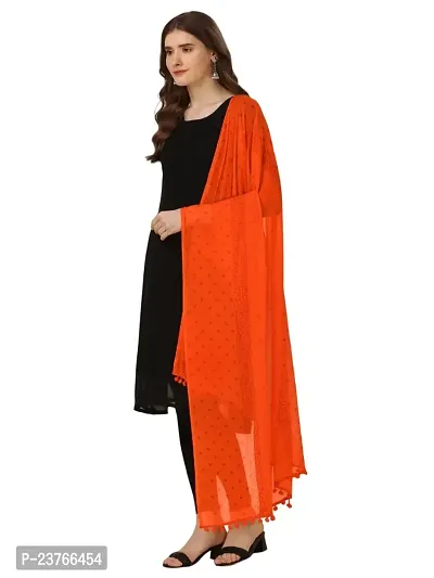 Vrutalay NX Women's Digital Printed Chanderi silk Bridal Ethnic Chunni Dupatta (V_V_3787852_Orange)-thumb3