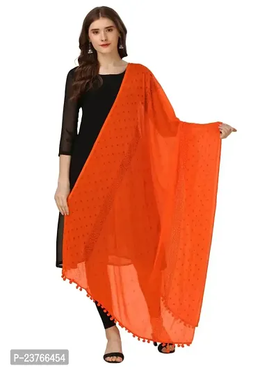 Vrutalay NX Women's Digital Printed Chanderi silk Bridal Ethnic Chunni Dupatta (V_V_3787852_Orange)-thumb0