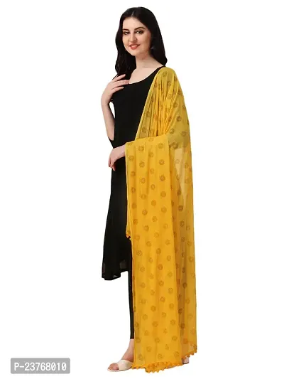 Vrutalay NX Women's Digital Printed Chanderi silk Bridal Ethnic Chunni Dupatta (V_V_3787946_LEMON YELLOW)-thumb2