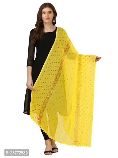 Vrutalay NX Women's Digital Printed Chanderi silk Bridal Ethnic Chunni Dupatta (V_V_3787858_YELLOW)