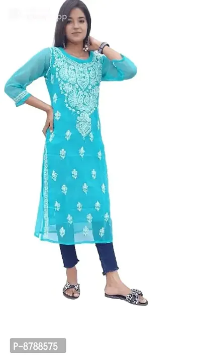 Classic Georgette Chikankari Kurtis with Inner for Women