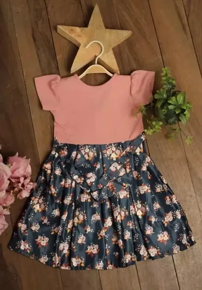 Casual Satin Floral Print Fit and Flare Dress