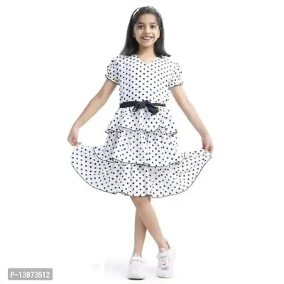 Polka Dot Crepe Dress for Girls-thumb0