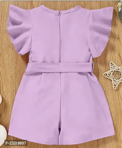 Classic Polyester Solid Jumpsuits for Kids Girls-thumb2