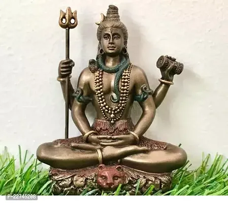 Classic Art Shiva Statue Meditation Murti For Pooja/Puja Room Home Temple Decoration Items Cold Cast Resin Shiv Ji Murti God Idols For Car Dashboard 3 Inch