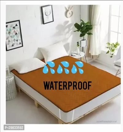 Stylish Cotton Solid Waterproof Mattress Protector Sheet-thumb0