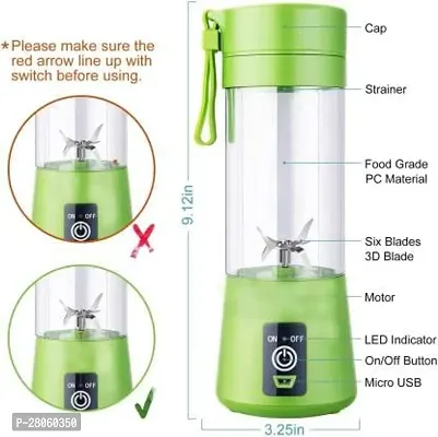 6 Blade Smoothie Maker  Portable Electric USB Juice Maker Juicer Bottle(PACK OF 1)-thumb2