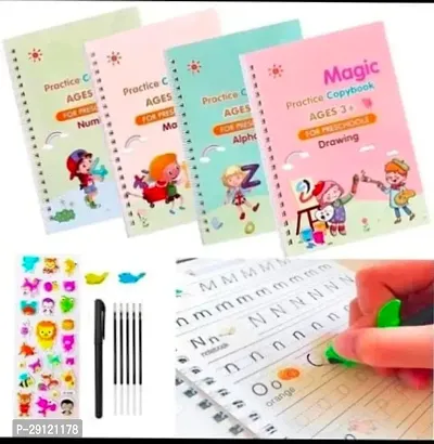 (4 BOOK + 10 REFILL+ 1 pen +1 grip) Number Tracing Book for Preschoolers with Pen, Magic Calligraphy PACK OF 1-thumb0