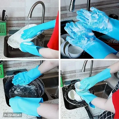 Long Hand Gloves - Rubber gloves for cleaning - Gloves for Washing Pack Of 1-thumb0