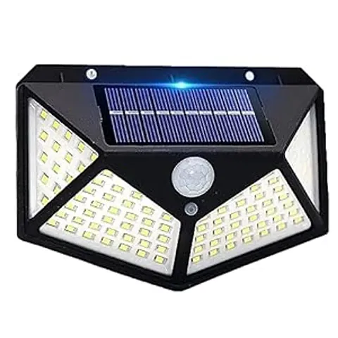 Solar Rechargeable Light Outdoor 100 LEDs Solar Motion Sensor Light with Solar Panel and 3 Modes PACK OF 1