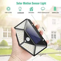 Solar 100 LEDs Solar Motion Sensor Light with Solar Panel and 3 Modes with IP65 Protection PACK OF 1-thumb1