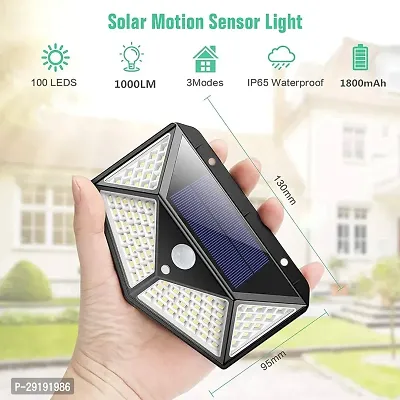 Solar 100 LEDs Solar Motion Sensor Light with Solar Panel and 3 Modes with IP65 Protection PACK OF 1-thumb2