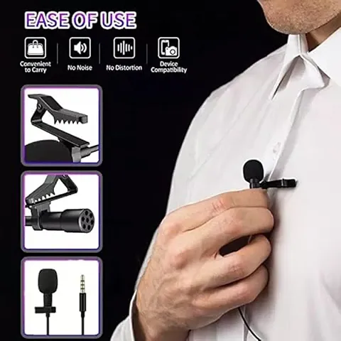 Wired Black Lapel Lavalier Microphone Collar Mic ( pack of 1 )