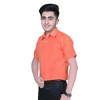 Orange Cotton Solid Formal Shirt-thumb1
