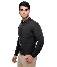 Black Cotton Solid Formal Shirt-thumb1