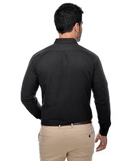 Black Cotton Solid Formal Shirt-thumb2