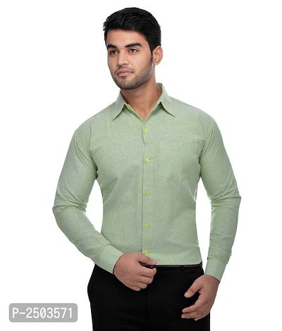 Green Cotton Solid Formal Shirt