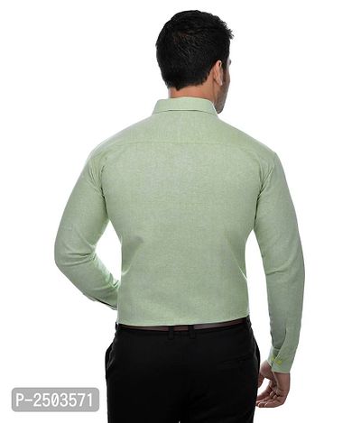 Green Cotton Solid Formal Shirt-thumb3