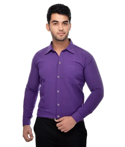 Men's Solid Cotton Full Sleeve Formal Shirts