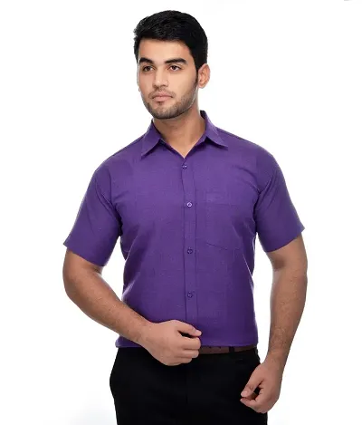 Men's Regular Fit Cotton Solid Formal Shirts