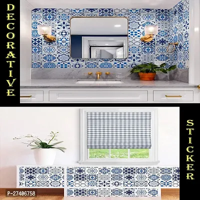 Designer Blue Vinyl Wall Stickers Wallpaper For Home Decor