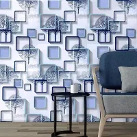 Designer Blue Vinyl Wall Stickers Wallpaper For Home Decor-thumb1