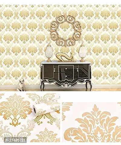 Designer White Gold Vinyl Wall Stickers Wallpaper For Home Decor-thumb2