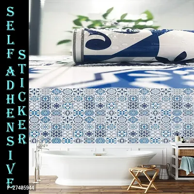 Designer Blue Vinyl Wall Stickers Wallpaper For Home Decor